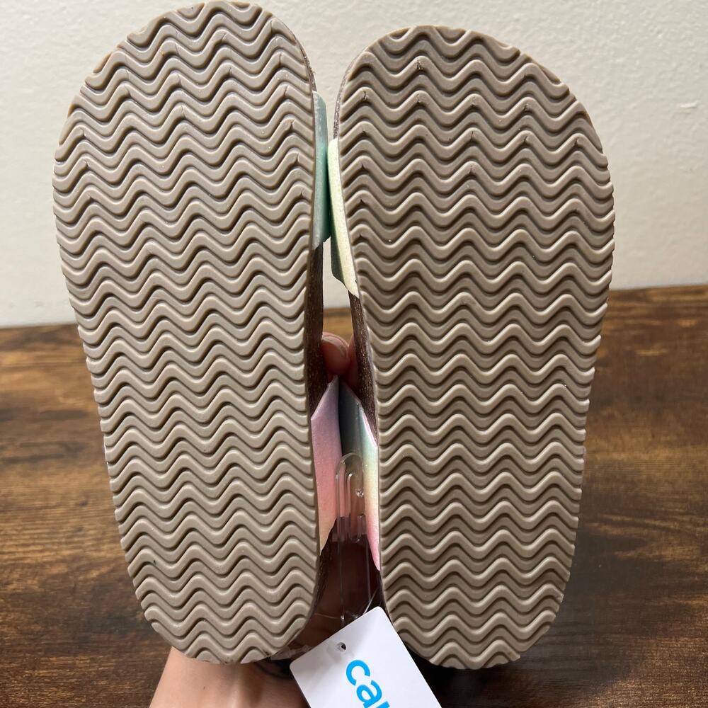 Carter's Duncan Sandals Girls 1 Youth Kids Rainbow Glitter Buckle Tie Dye Summer - Picture 9 of 11